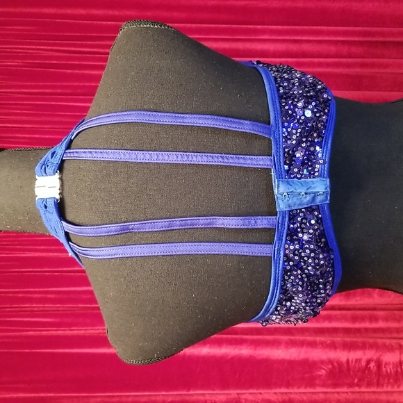 Glamour Royal blue Jazz Dance Costume - Picture 7 of 14